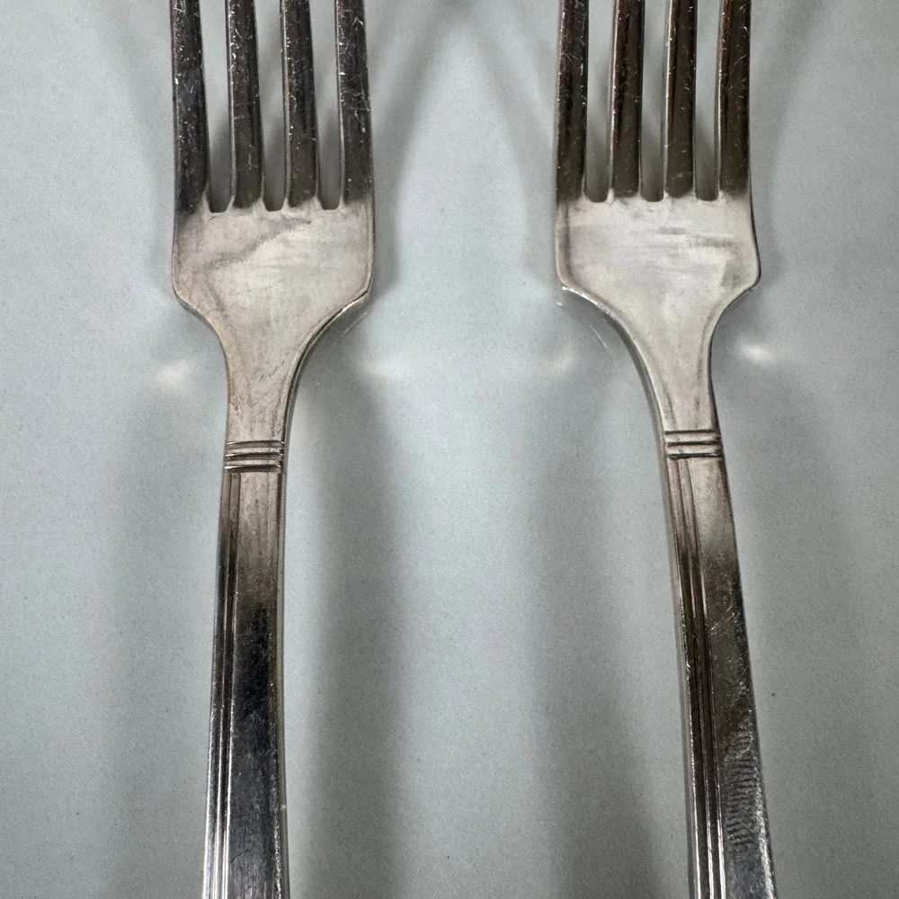 Set of 2 Oneida Nobility Plate Silver‎ Plated Dinner Forks Caprice Floral